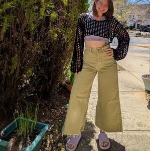 Olive Wide-Leg Pants